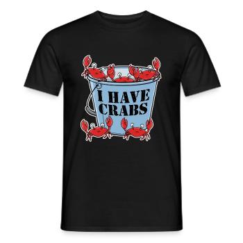 I Have Crabs Krabbe Geschenk - Männer T-Shirt - Schwarz - Vorne - AI Model Male 178 light (178cm)