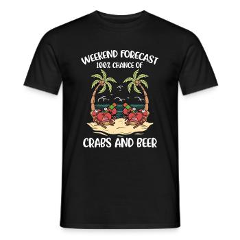 Crab And Beer Krabbe Geschenk - Männer T-Shirt - Schwarz - Vorne - AI Model Male 178 light (178cm)