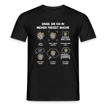 Meine Freizeit v2 22 Darts - Männer T-Shirt - Schwarz - Vorne - AI Model Male 178 light (178cm)