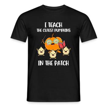 J’enseigne le cadeau de citrouille le plus mignon des citrouilles - T-shirt homme - noir - Devant - AI Model Male 178 light (178cm)