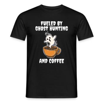 Fueled By Ghost Hunting And Coffee Spirit Gift - Men's T-Shirt - black - Front - AI Model Male 178 light (178cm)