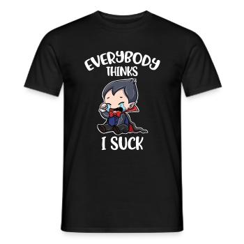 Tout le monde pense que je suce un cadeau de vampire - T-shirt homme - noir - Devant - AI Model Male 178 light (178cm)