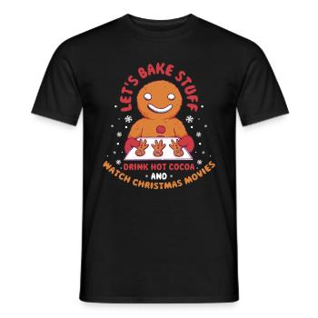 Lets Bake Stuff Drink Hot Cocoa Baking Gift - Men's T-Shirt - black - Front - AI Model Male 178 light (178cm)