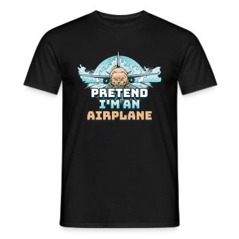 Pretend Im An Airplane Pilot Gift - Men's T-Shirt - black - Front - AI Model Male 178 light (178cm)