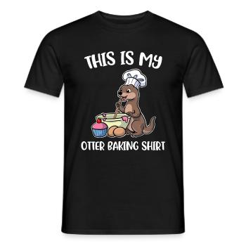 Otter Baking Baking Gift - Men's T-Shirt - black - Front - AI Model Male 178 light (178cm)