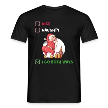 I Go Both Ways Naughty or Nice Gift - Men's T-Shirt - black - Front - AI Model Male 178 light (178cm)
