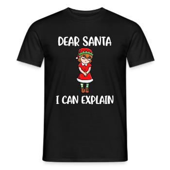 I Can Explain Lieber Weihnachtsmann Geschenk - Männer T-Shirt - Schwarz - Vorne - AI Model Male 178 light (178cm)