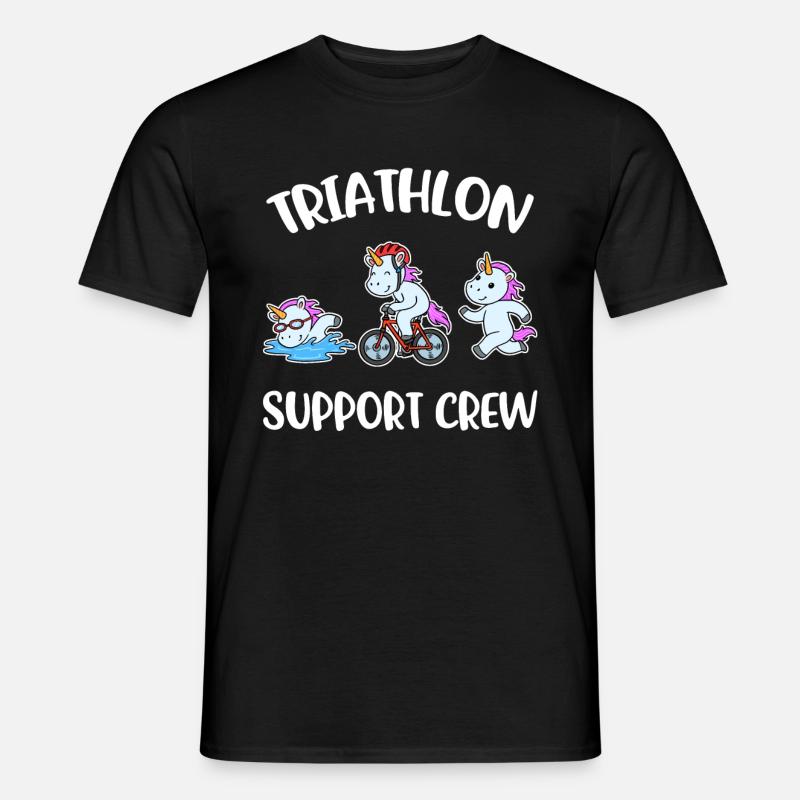 Triathlon Support Crew Triathlon Geschenk - Männer T-Shirt - Schwarz
