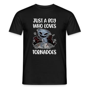 Boy Loves Tornadoes Meteorologie Geschenk - Männer T-Shirt - Schwarz - Vorne - AI Model Male 178 light (178cm)