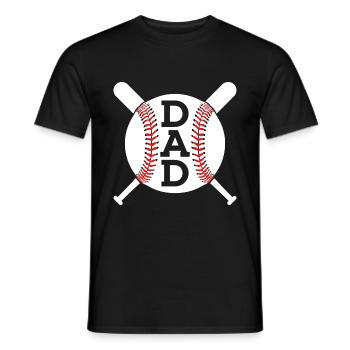 PAPA BASEBALL DAD VATERTAG - Männer T-Shirt - Schwarz - Vorne - AI Model Male 178 light (178cm)