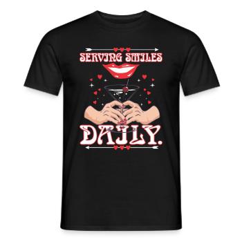 Barman de service - T-shirt homme - noir - Devant - AI Model Male 178 light (178cm)