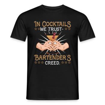 Le credo des barmans - T-shirt homme - noir - Devant - AI Model Male 178 light (178cm)