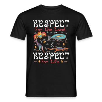Respect de la terre, respect de la vie - T-shirt homme - noir - Devant - AI Model Male 178 light (178cm)