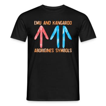 Emu Kangaroo Aborigines - Männer T-Shirt - Schwarz - Vorne - AI Model Male 178 light (178cm)