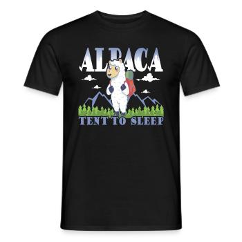 alpaca tent to sleep - Men's T-Shirt - black - Front - AI Model Male 178 light (178cm)