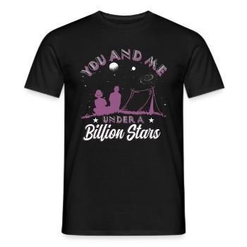 you and me under a billion stars - Men's T-Shirt - black - Front - AI Model Male 178 light (178cm)