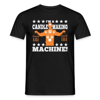 Ich bin eine Kerzenmachermaschine! - Männer T-Shirt - Schwarz - Vorne - AI Model Male 178 light (178cm)