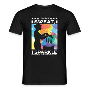Ich funkle (wegen der vielen Kerzenherstellung). - Männer T-Shirt - Schwarz - Vorne - AI Model Male 178 light (178cm)