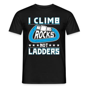 Ich klettere auf Felsen, nicht auf Leitern - Männer T-Shirt - Schwarz - Vorne - AI Model Male 178 light (178cm)