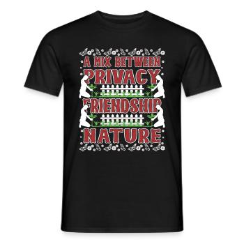 Un mélange entre intimité Amitié Nature - T-shirt homme - noir - Devant - AI Model Male 178 light (178cm)