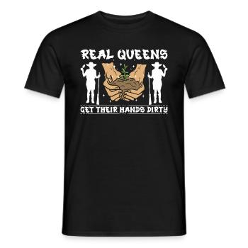 real queens get their hands dirty - Men's T-Shirt - black - Front - AI Model Male 178 light (178cm)