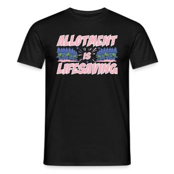 Zuteilung ist lebensrettend - Männer T-Shirt - Schwarz - Vorne - AI Model Male 178 light (178cm)