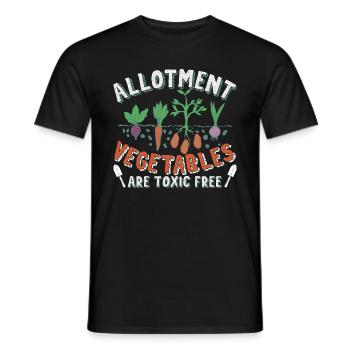 Kleingartengemüse ist giftfrei - Männer T-Shirt - Schwarz - Vorne - AI Model Male 178 light (178cm)