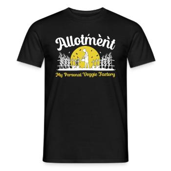 allotment The real veggie factory - Men's T-Shirt - black - Front - AI Model Male 178 light (178cm)