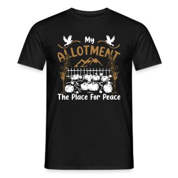 My allotment the place for peace - Men's T-Shirt - black - Front - AI Model Male 178 light (178cm)