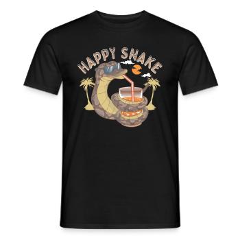 glückliche Schlange - Männer T-Shirt - Schwarz - Vorne - AI Model Male 178 light (178cm)