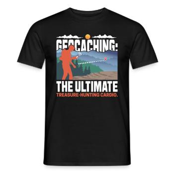 Geocaching: The ultimate treasure-hunting cardio. - Men's T-Shirt - black - Front - AI Model Male 178 light (178cm)