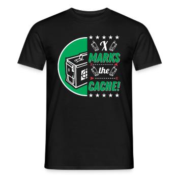 X markiert den Cache! - Männer T-Shirt - Schwarz - Vorne - AI Model Male 178 light (178cm)