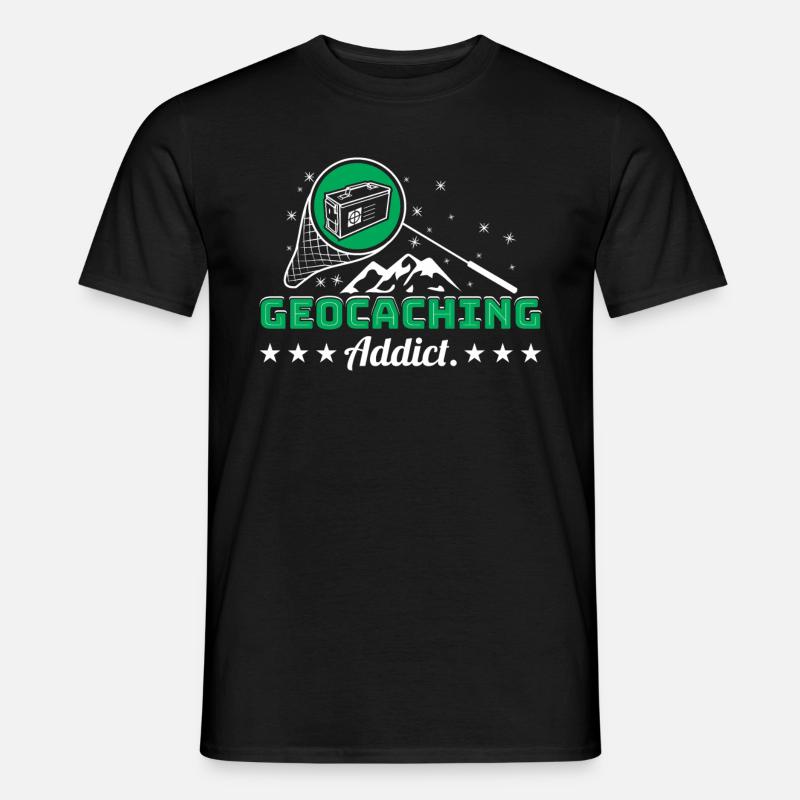 Geocaching-Süchtiger - Männer T-Shirt - Schwarz