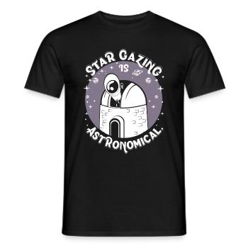 Star gazing is astronomical. - Men's T-Shirt - black - Front - AI Model Male 178 light (178cm)