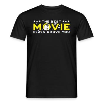 The best movie plays above you - Men's T-Shirt - black - Front - AI Model Male 178 light (178cm)