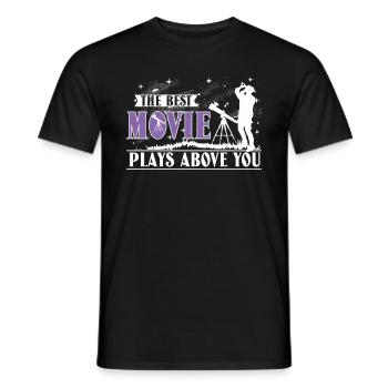 The best movie plays above you - Men's T-Shirt - black - Front - AI Model Male 178 light (178cm)
