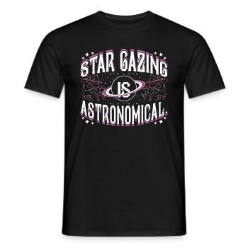 Star gazing is astronomical. - Men's T-Shirt - black - Front - AI Model Male 178 light (178cm)