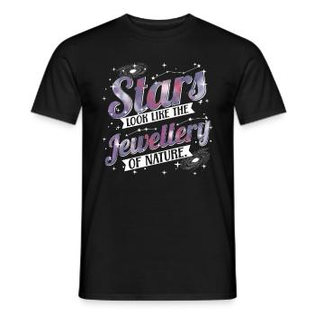 Les étoiles ressemblent aux bijoux de la nature. - T-shirt homme - noir - Devant - AI Model Male 178 light (178cm)