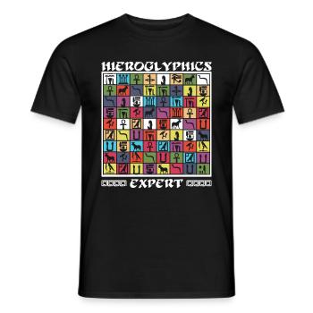 Hieroglyphen-Experte - Männer T-Shirt - Schwarz - Vorne - AI Model Male 178 light (178cm)