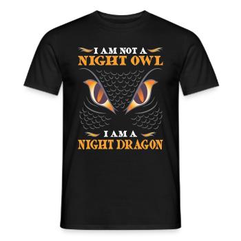 Je ne suis pas un oiseau de nuit, je suis un dragon de nuit - T-shirt homme - noir - Devant - AI Model Male 178 light (178cm)