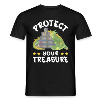 Protect your treasure - Men's T-Shirt - black - Front - AI Model Male 178 light (178cm)