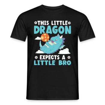 This little Dragon expects a little brother - Men's T-Shirt - black - Front - AI Model Male 178 light (178cm)