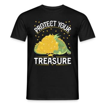 Protect your treasure - Men's T-Shirt - black - Front - AI Model Male 178 light (178cm)