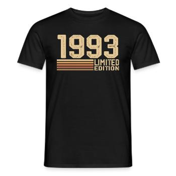 Geboren im Jahr 1993, Geburtstag – 1993, Jahrgang 1993, Geschenk - Männer T-Shirt - Schwarz - Vorne - AI Model Male 178 light (178cm)