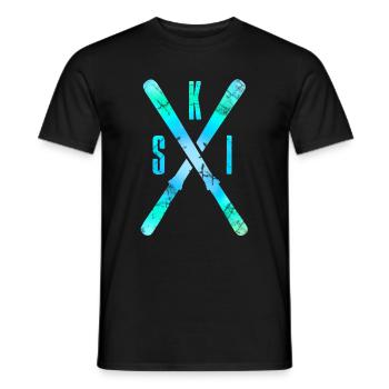ski - Men's T-Shirt - black - Front - AI Model Male 178 light (178cm)