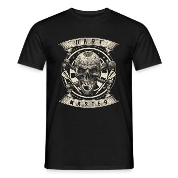 Tournoi de fléchettes Dart Master Skull Darts Player - T-shirt homme - noir - Devant - AI Model Male 178 light (178cm)