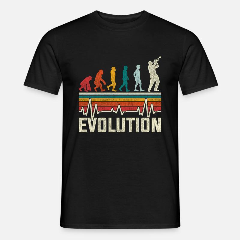 Evolution Trompete Trumpet Geschenk Vintage - Männer T-Shirt - Schwarz
