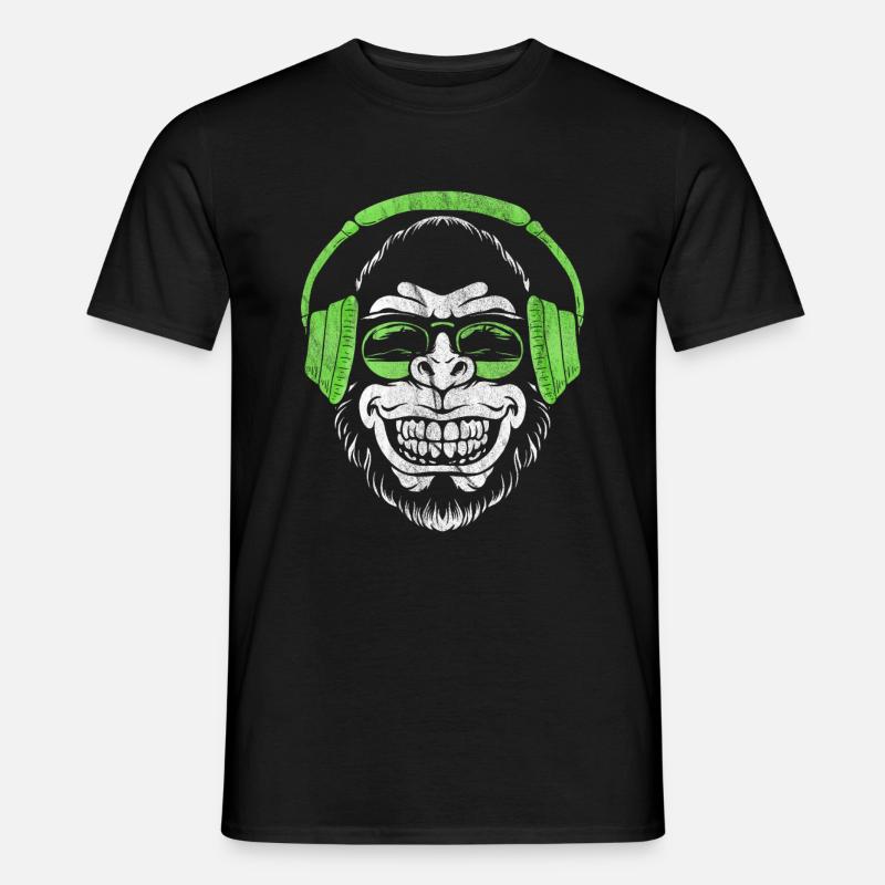 Monkey DJ monkey - Men’s T-shirt - black