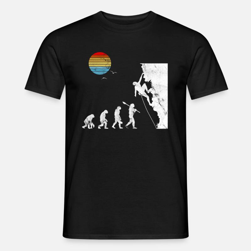 Klettern Bouldern Evolution - Männer T-Shirt - Schwarz