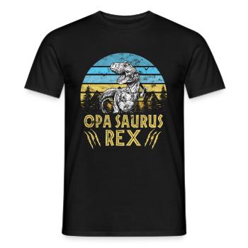 Opa Opasaurus Familie Vintage Retro Dinosaurier - Männer T-Shirt - Schwarz - Vorne - AI Model Male 178 light (178cm)